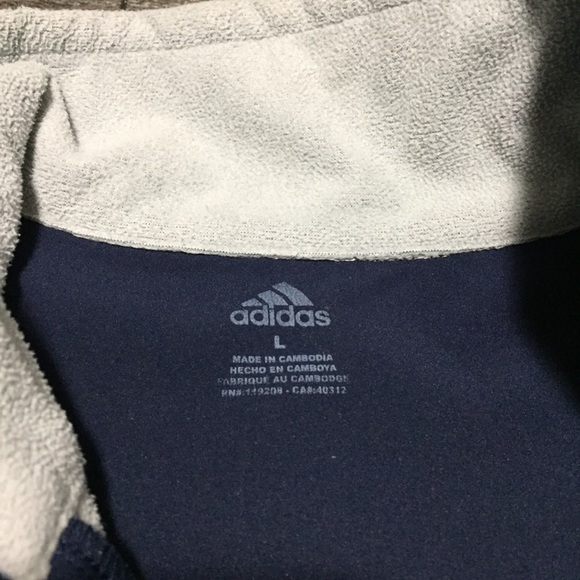 Adidas Notre Dame Softshell Fleece Lined Jacket Men’s L Navy Blue Full Zip - Picture 8 of 11